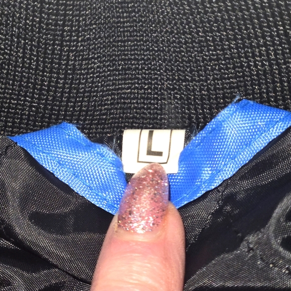 NEVER WORN MENS NYC PUFFER JACKET WITH SUPREME ACROSS THE FRONT. BLUE SIZE L - Picture 2 of 5